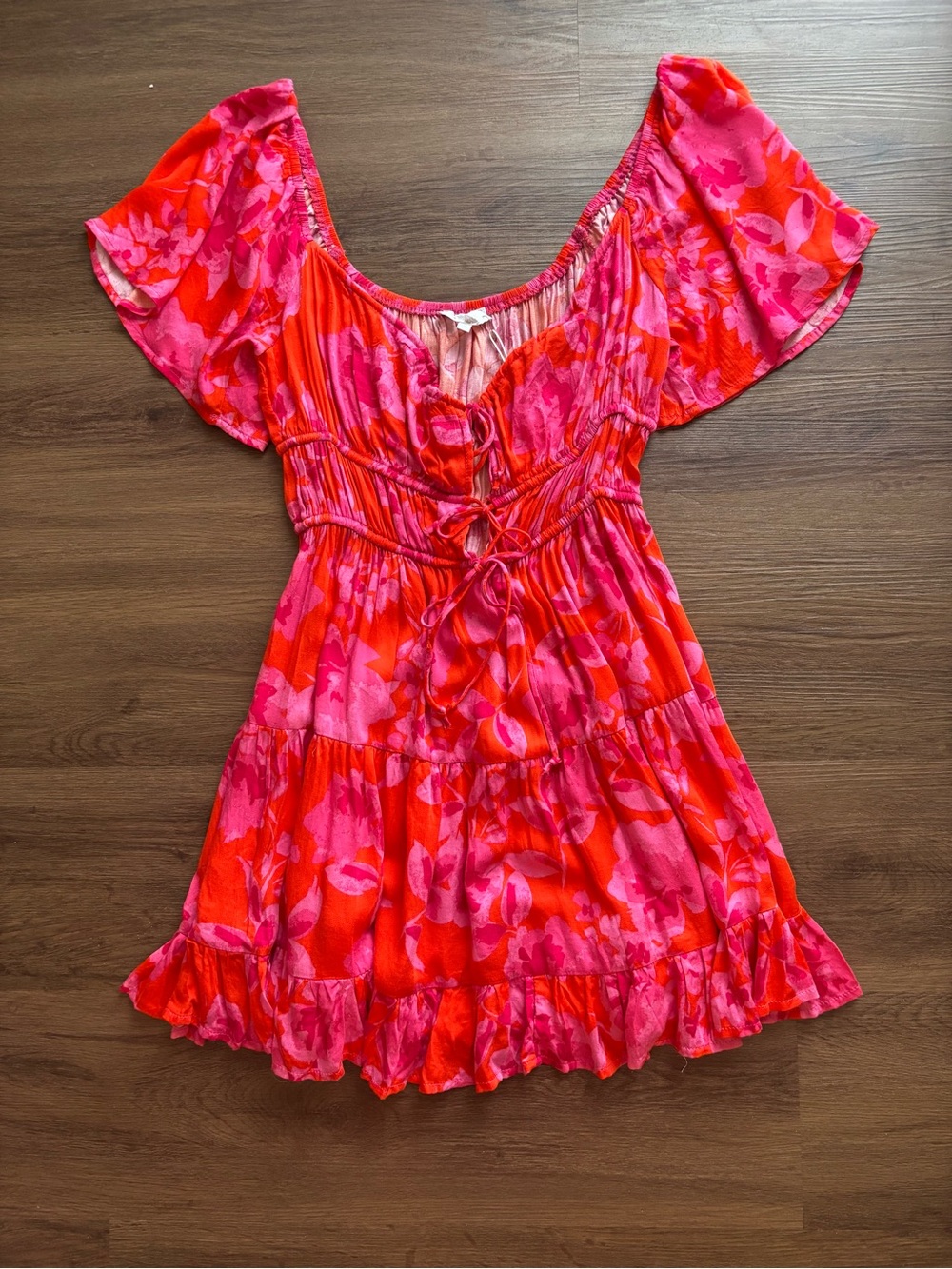Pink & Red Floral Sun Dress